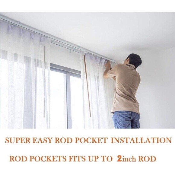 Sheer Window Curtains Drape Panels Treatment Sage Green Size 60"" x 84"" 2 Pcs - Picture 5 of 5